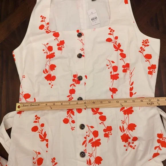 Ann Taylor Floral Button Flare Dress